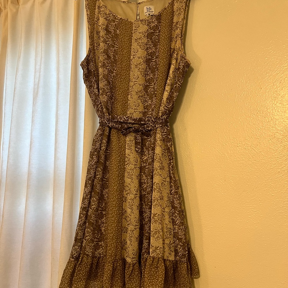 Harve Benard Floral Brown and Cream Dress
